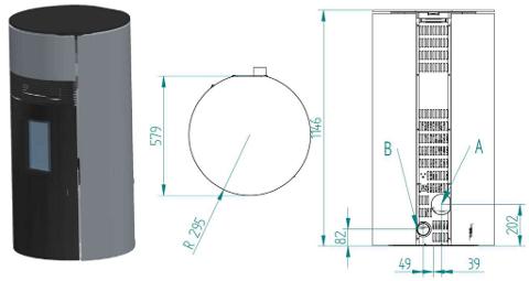 STUFA A PELLET/BIOMASSA DIELLE ROUND GLASS 100