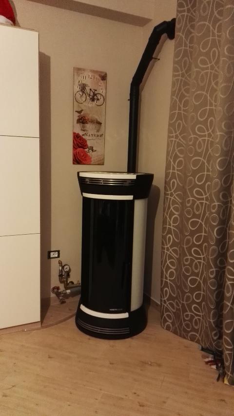 TERMOSTUFA A PELLET MORETTI DESIGN CLESSIDRA GLASS AQUA 16Kw