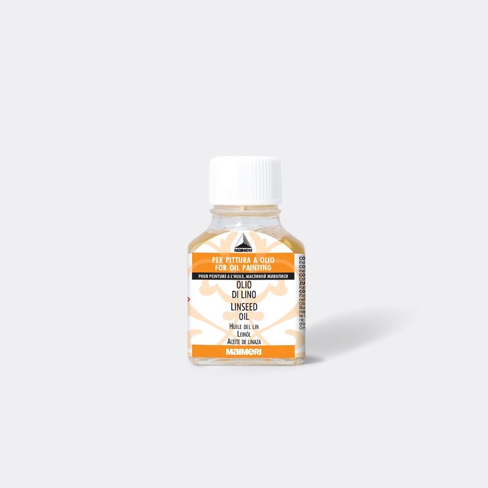 olio di lino crudo chiarificato in bottiglia di vetro maimeri maimeri 250ml