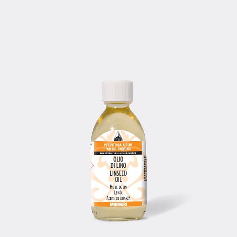 olio di lino crudo chiarificato in bottiglia di vetro maimeri maimeri 250ml
