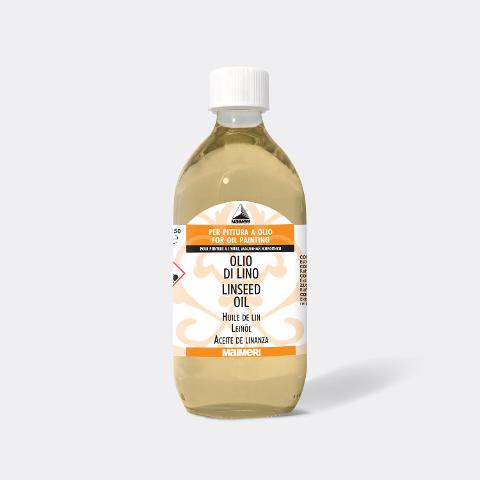 olio di lino crudo chiarificato in bottiglia di vetro maimeri maimeri 250ml
