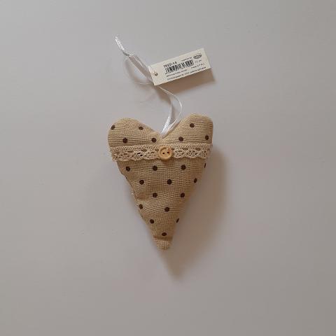 Cuore di tessuto imbottito a pois marianne hobby 12x9 cm