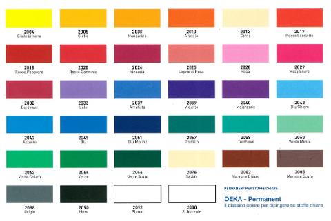 colore per stoffa fai da te da 25ml Deka permanent per stoffe chiare