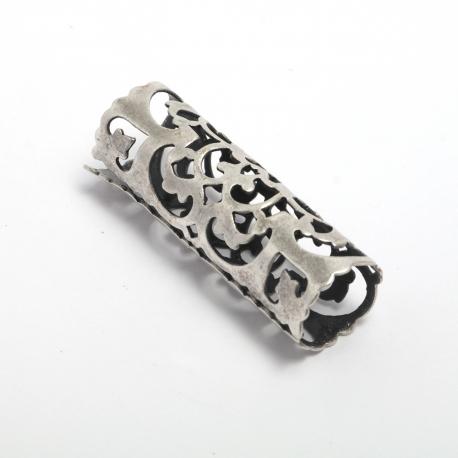 Ciondolo guarnizione tubolare colore argento 13x40mm menoni busta da 3 pezzi