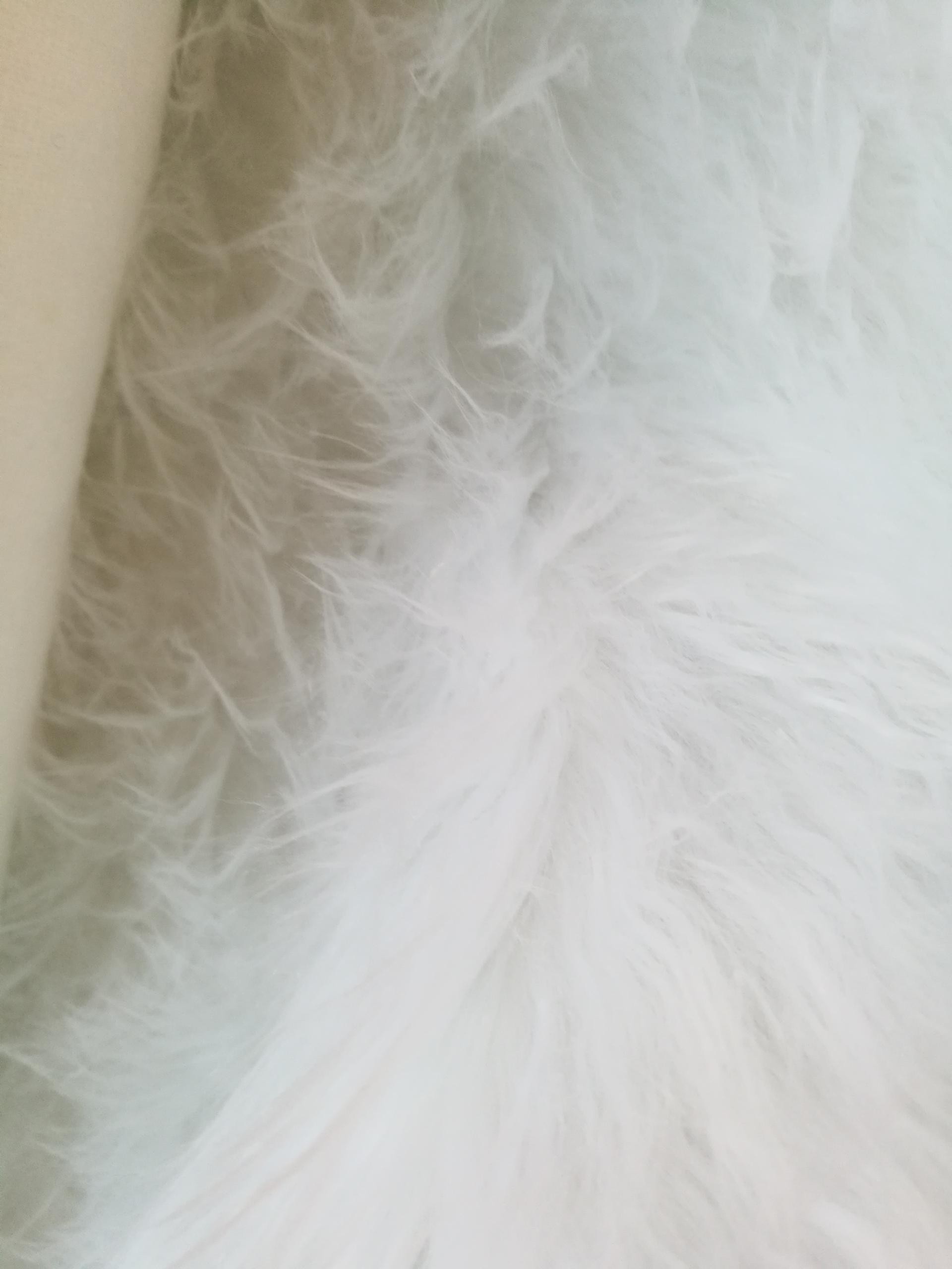 Tessuto Peluche Eco Pelliccia a pelo lungo Bianca  arti e grafica 150x30cm