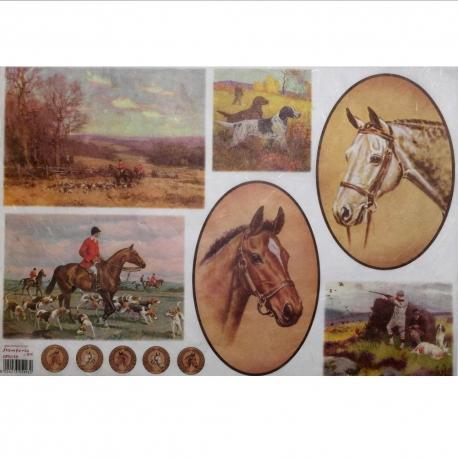 Stamperia DFS146 Carta di riso Cavalli