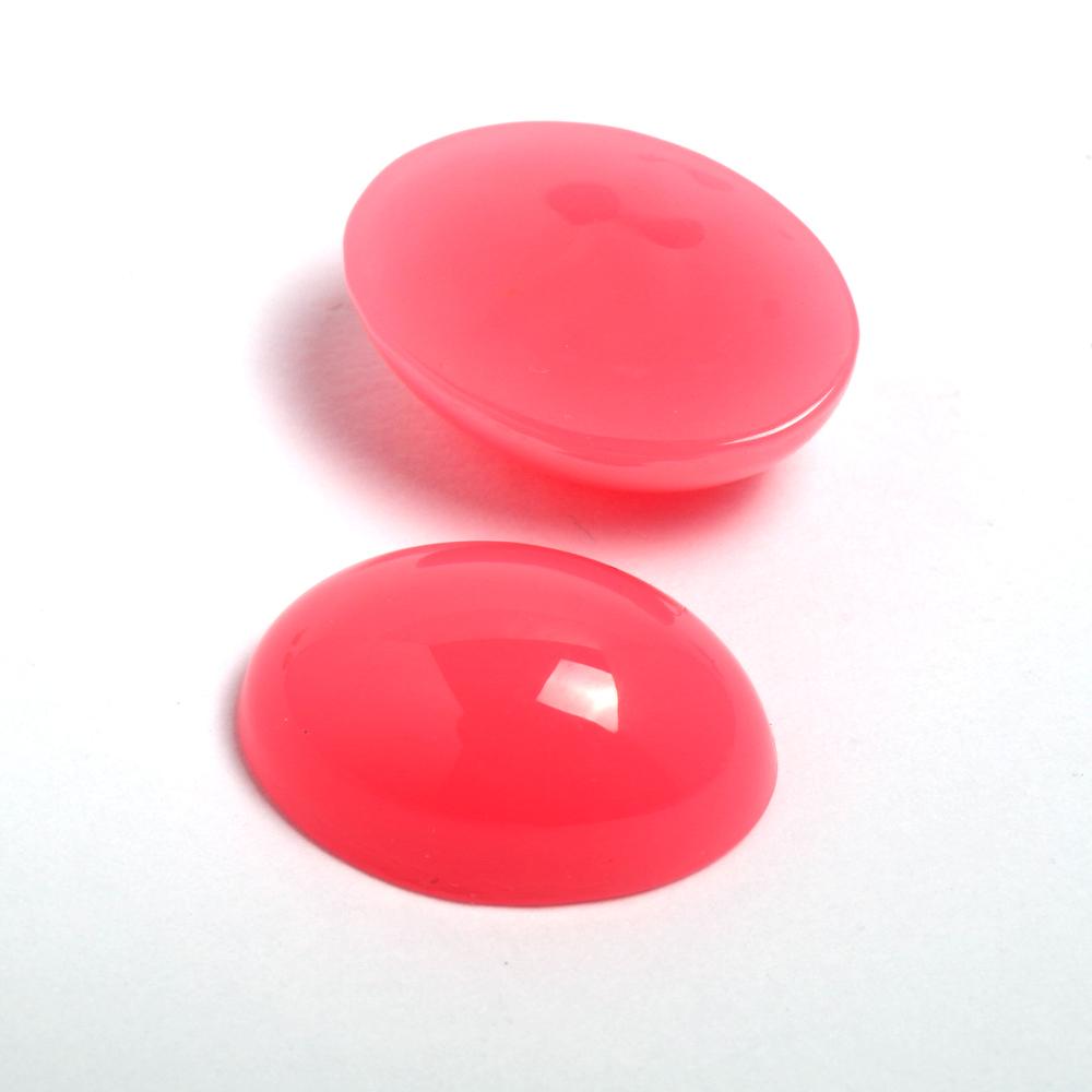 Cabochon rosa fluo ovale 12x18mm arti e grafica busta da 15 pezzi