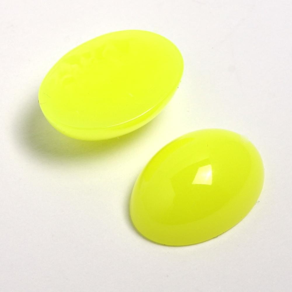 Cabochon giallo fluo ovale 12x18mm arti e grafica busta da 15 pezzi