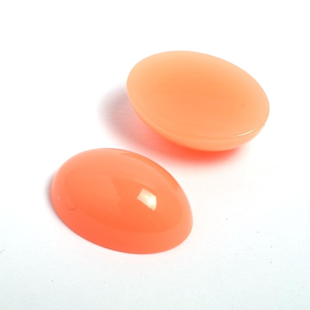 Cabochon arancio fluo ovale 10x13mm arti e grafica busta da 20 pezzi