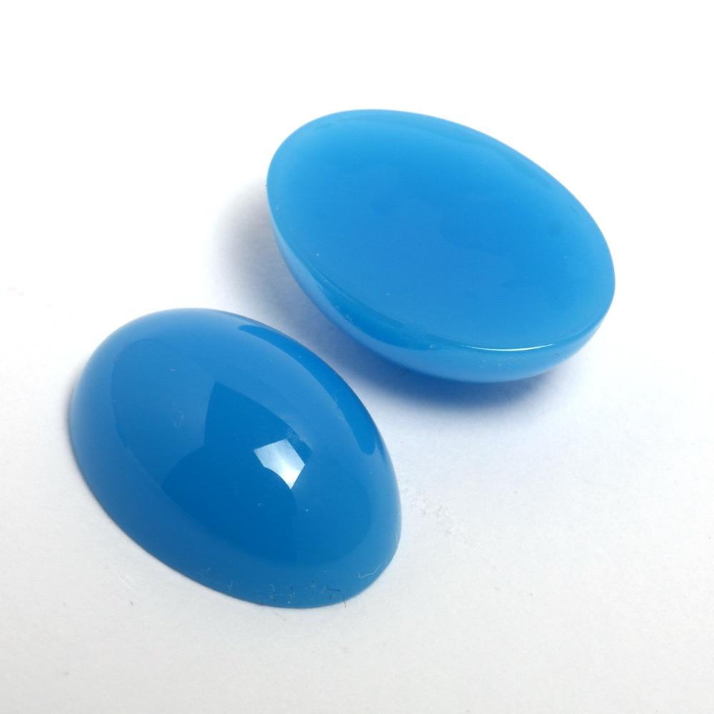 Cabochon blu fluo ovale 10x13mm arti e grafica busta da 20 pezzi