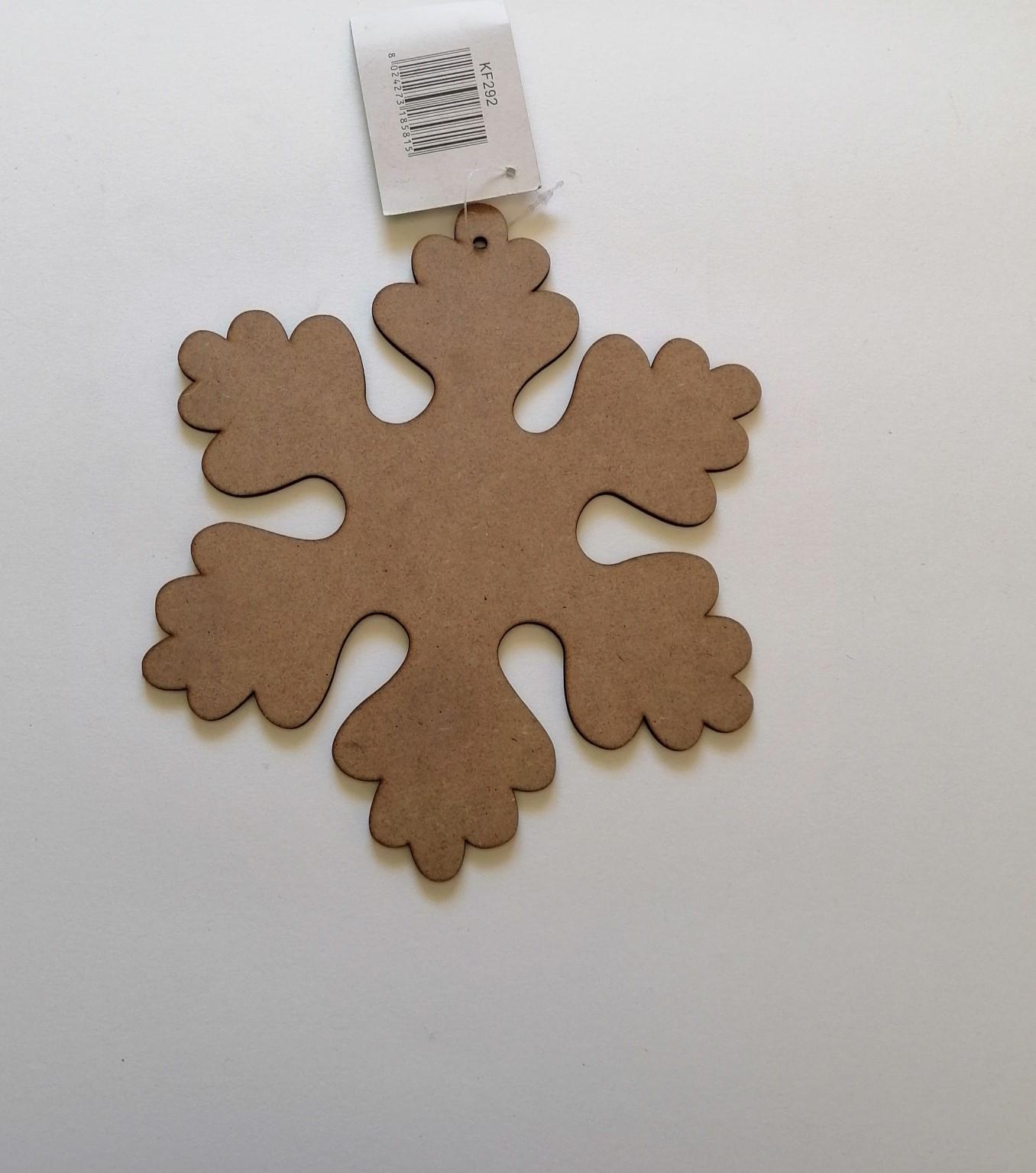 Sagome in legno da decorare  Fiocco neve stamperia 12 cm