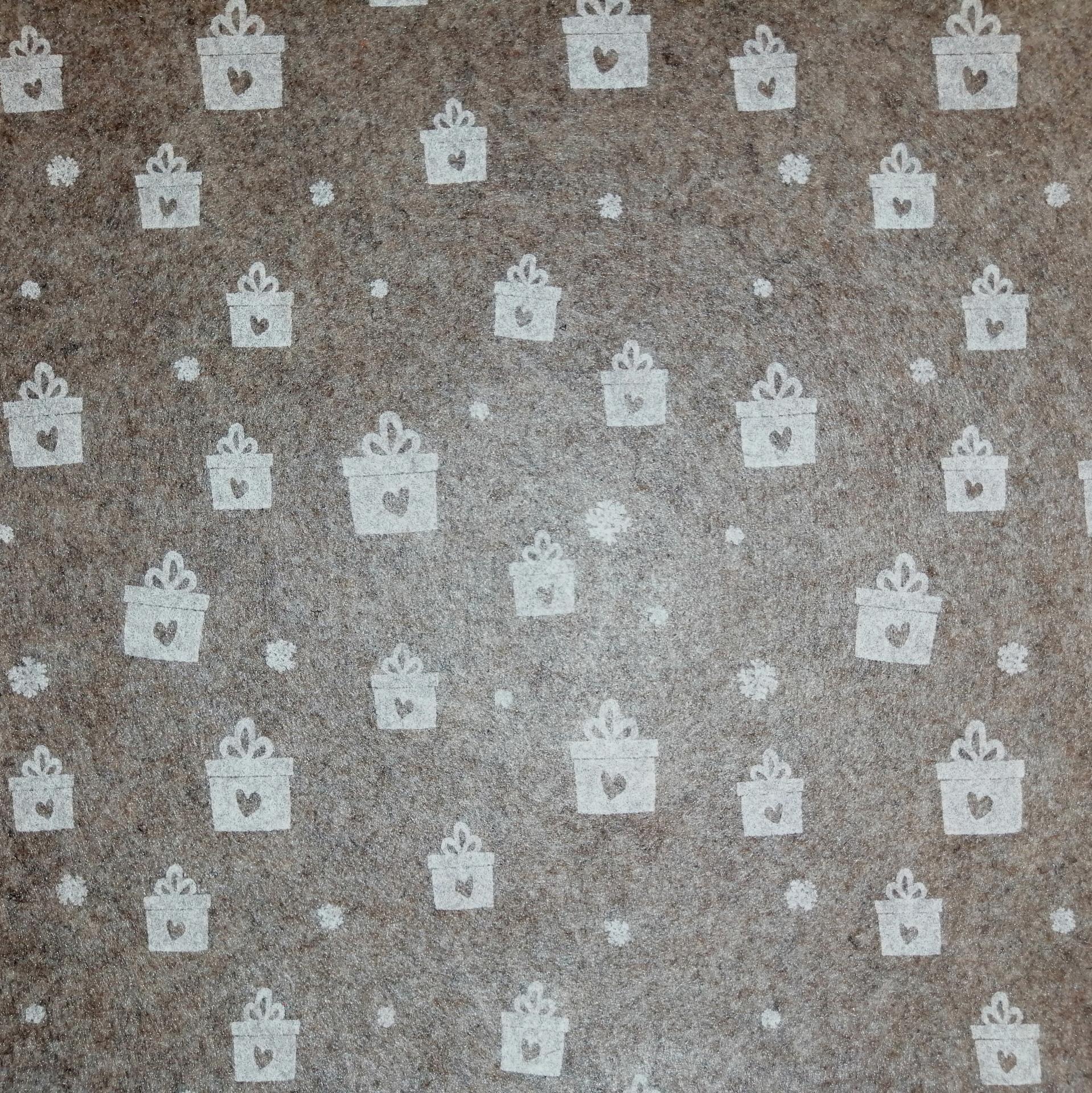 Pannolencio marrone scuro con pacchetti bianchi stafil 90x50cm