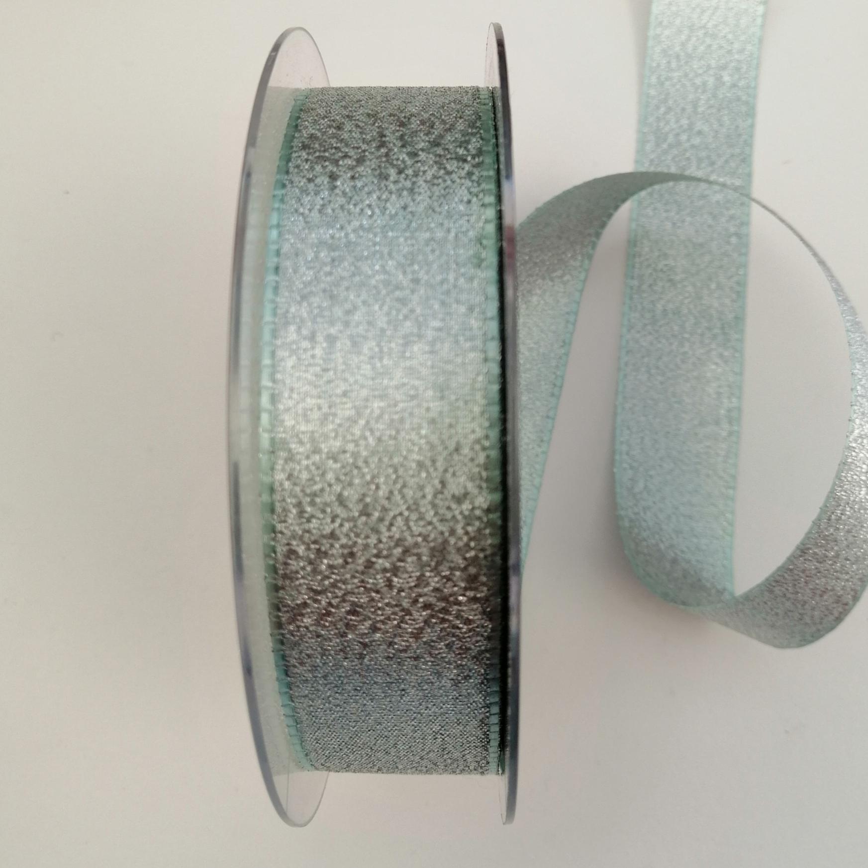 Nastro di Natale con decoro verde metallizzato pbs larghezza 25mm