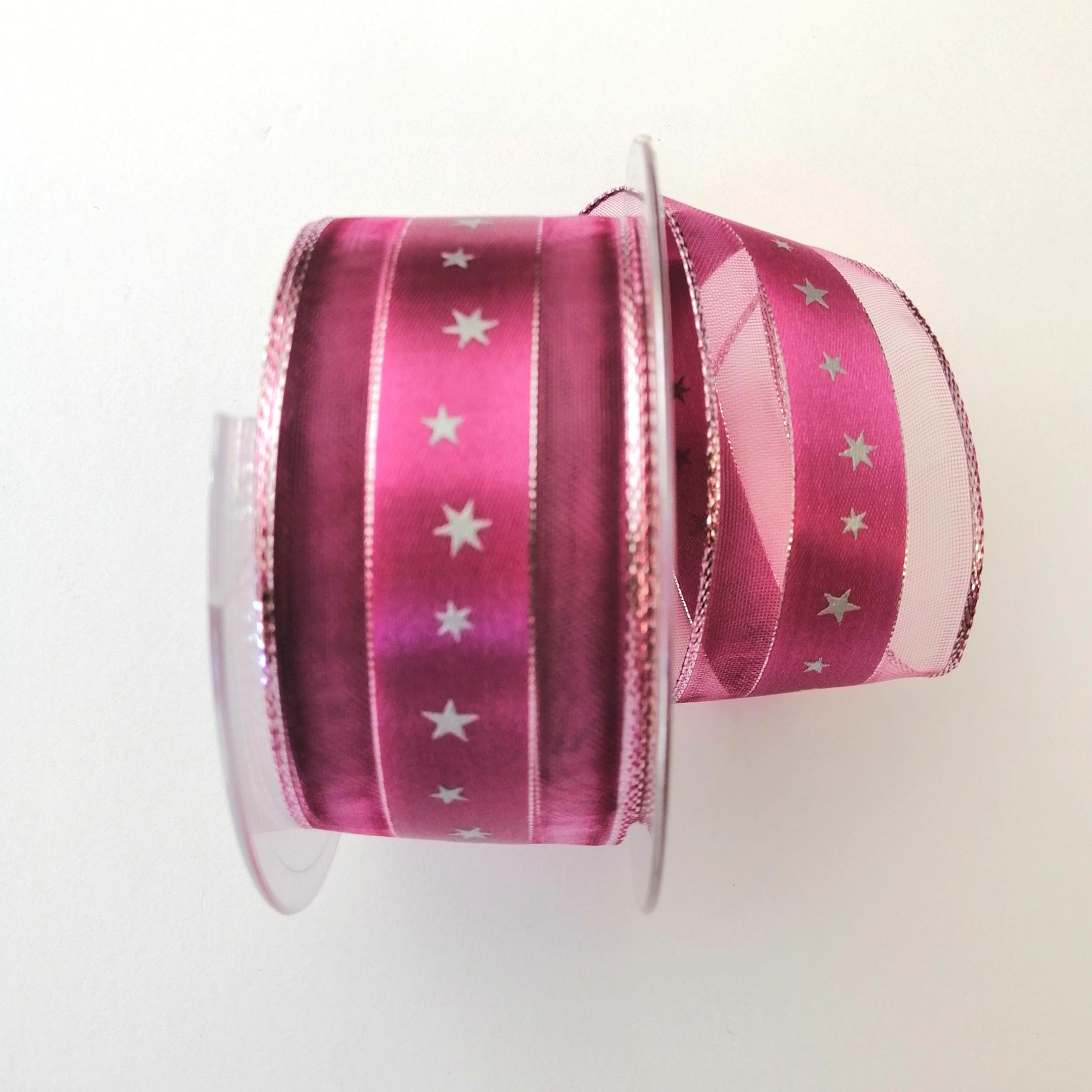 Decoro stelline centrali Stafil fondo glicine organza trasparente