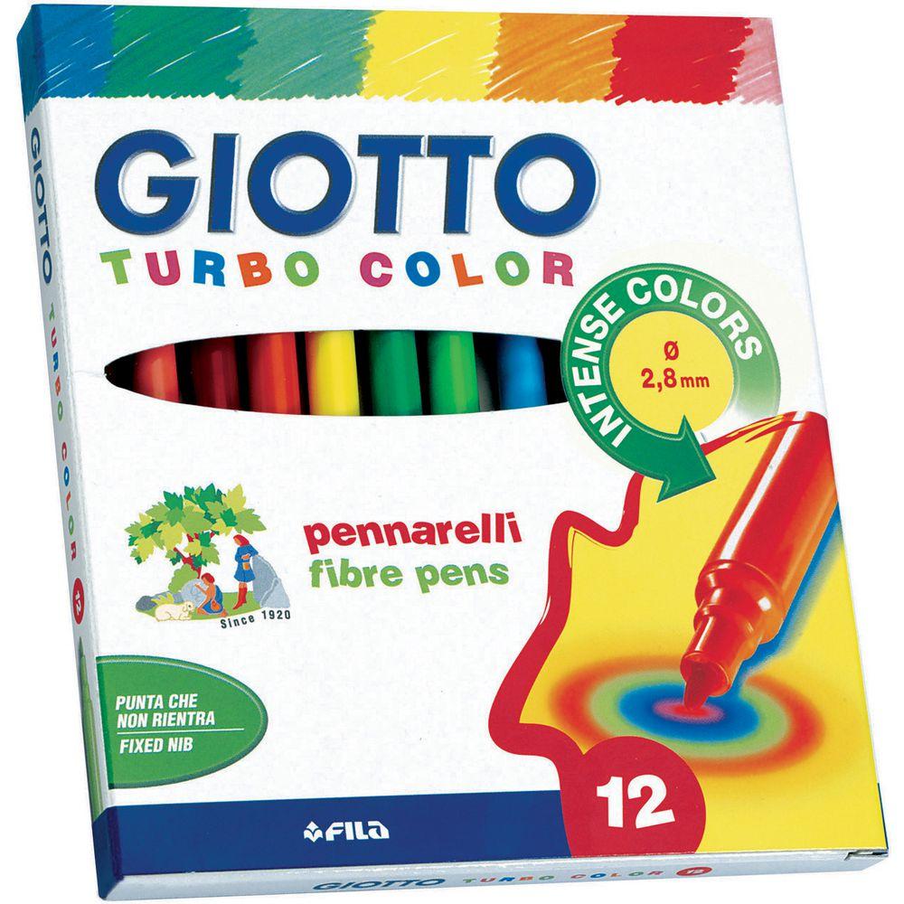 GIOTTO Turbo Color - Astuccio da 12 Pennarelli a Punta Fine