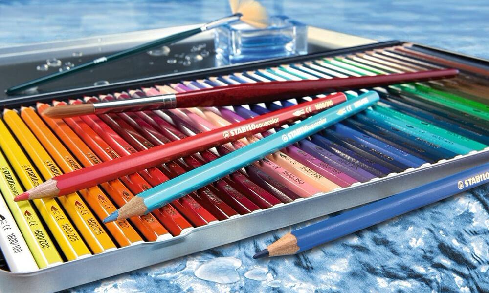 Aquacolor stabilo cassetta in legno da 36 pastelli