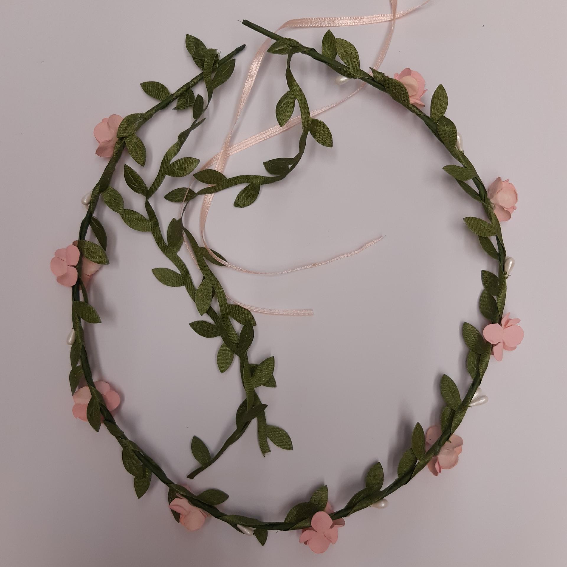 CORONA FLOREALE HOBBYFUN 19 CM REGOLABILE e modellabile rosa