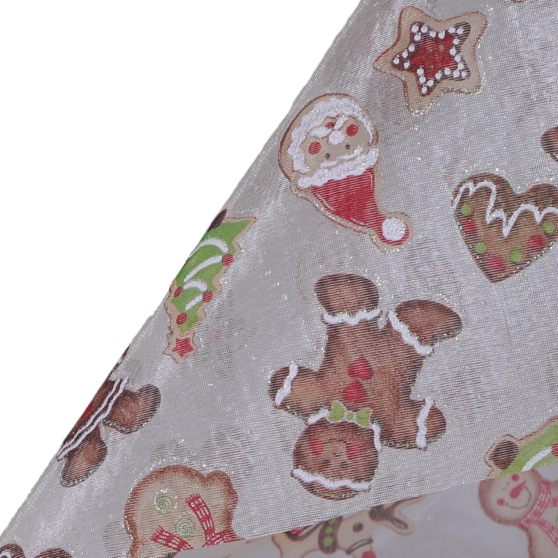 Stoffa Natalizia con ginger, cuori e stelle hobby fun 29 cm x 100cm