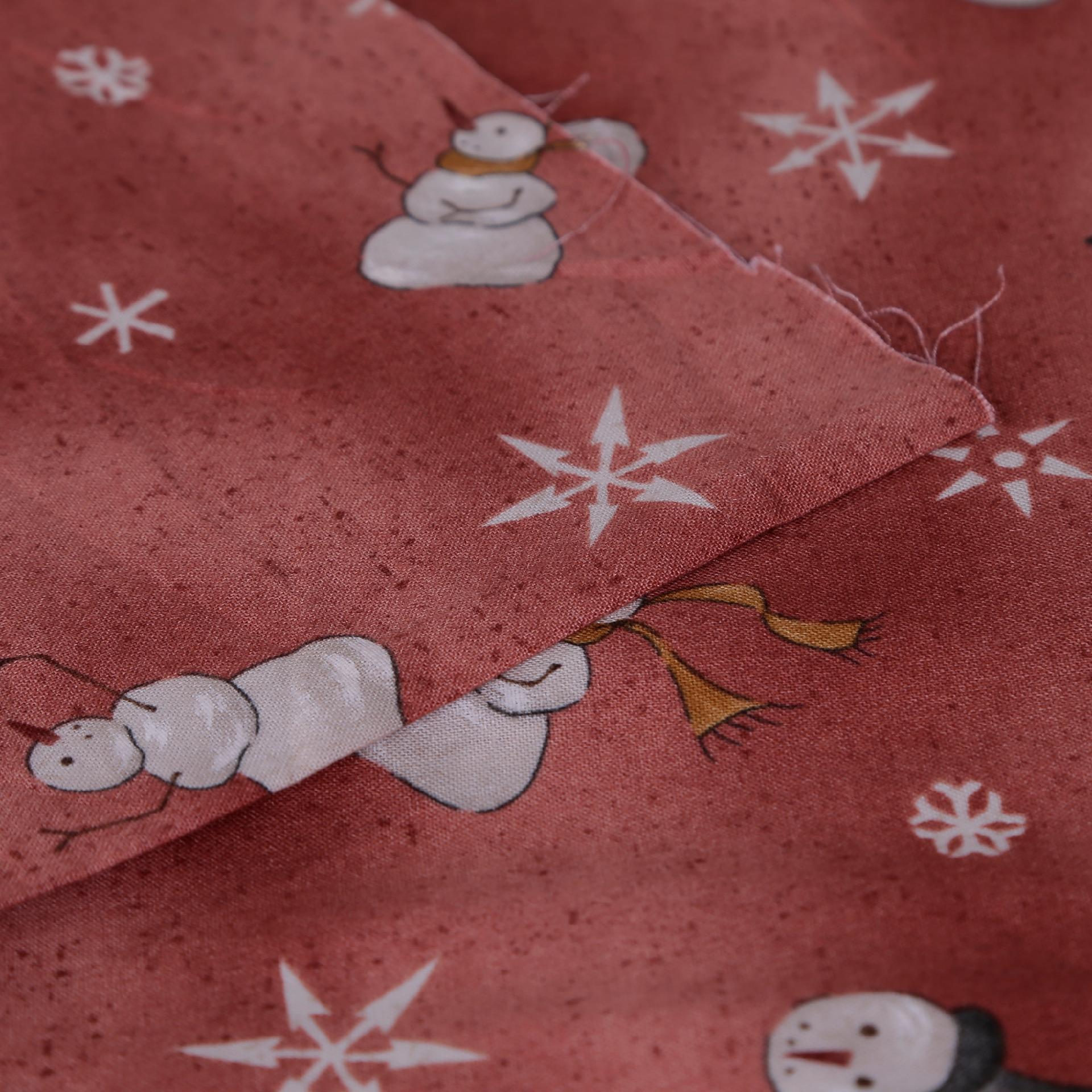 Stoffa Natalizia in stile country con fantasia  pupazzi di neve stafil 110 cm x 50 cm