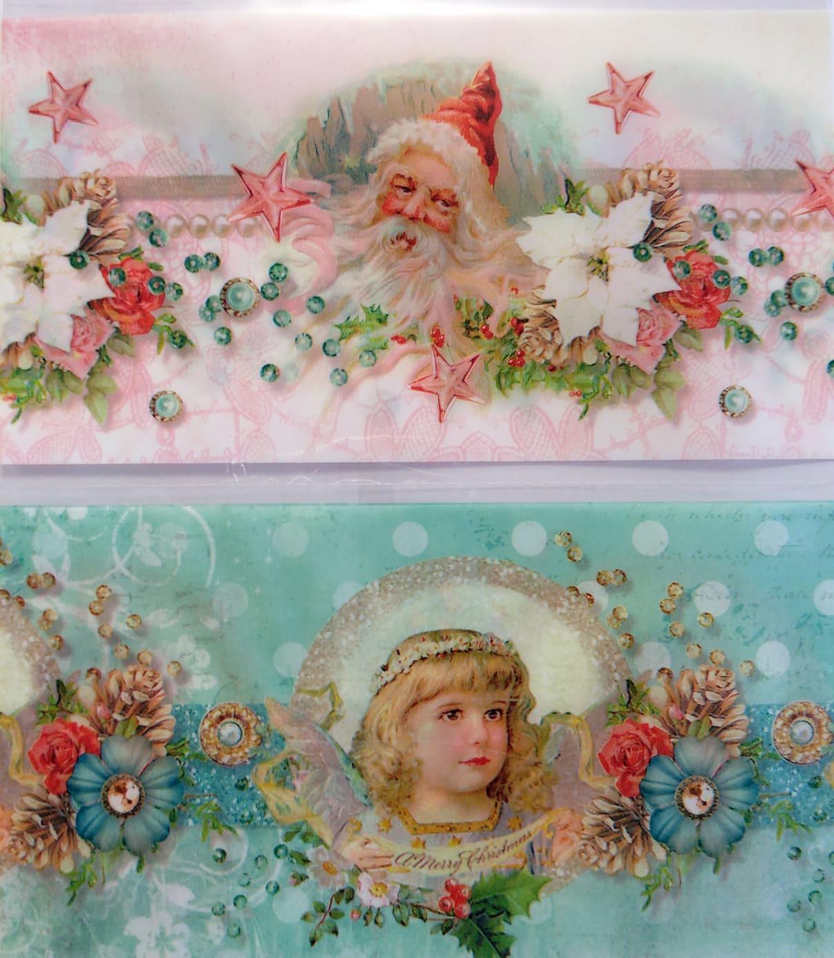pellicola termoretraibile con fantasia Natale, Fanciulle ed Angeli stafil  26 cm x 7cm