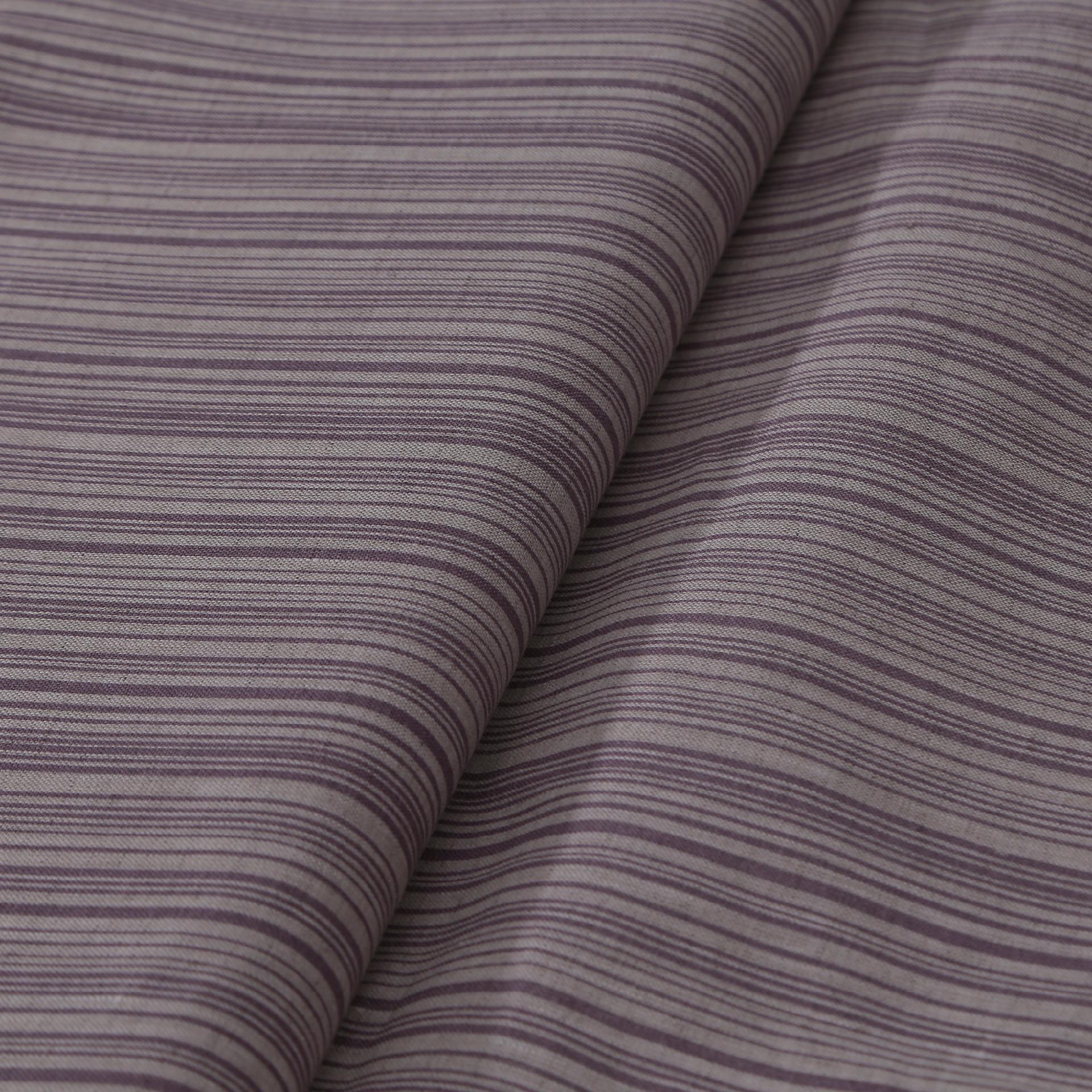Tessuto misto lino colore naturale a righe arti e grafica cm 150 x 50
