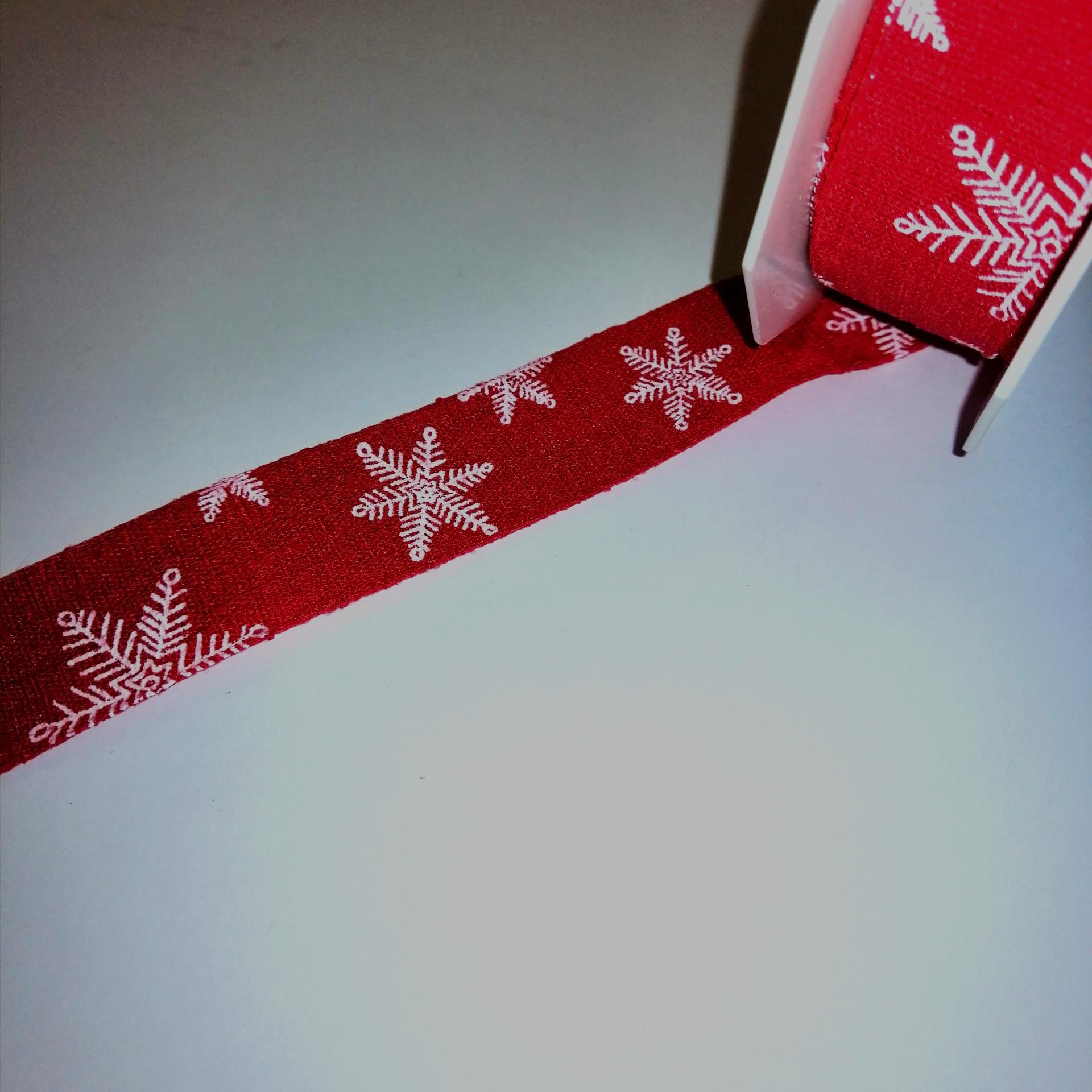 nastro rosso con fiocchi neve Stafil 25mm x 1 mt nastri