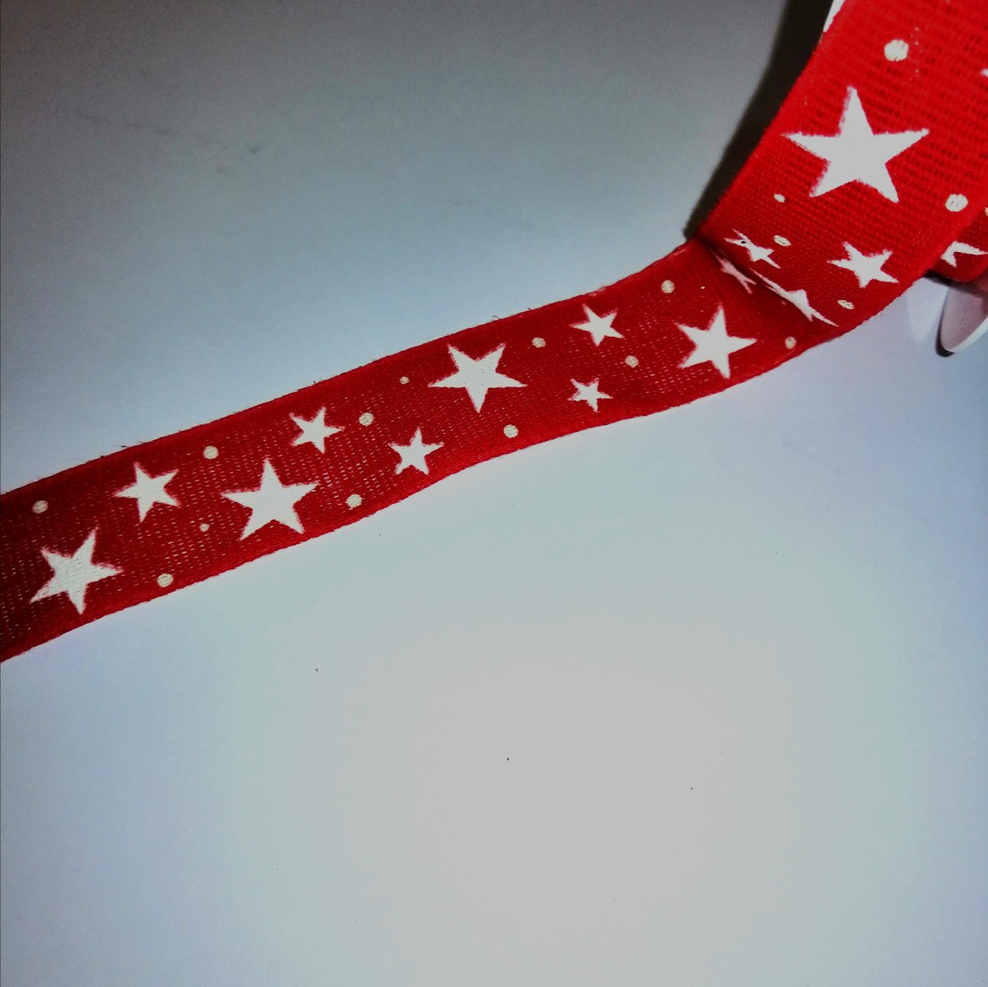 nastro rosso co stelle bianche Goldina 26mm x 1 mt nastri