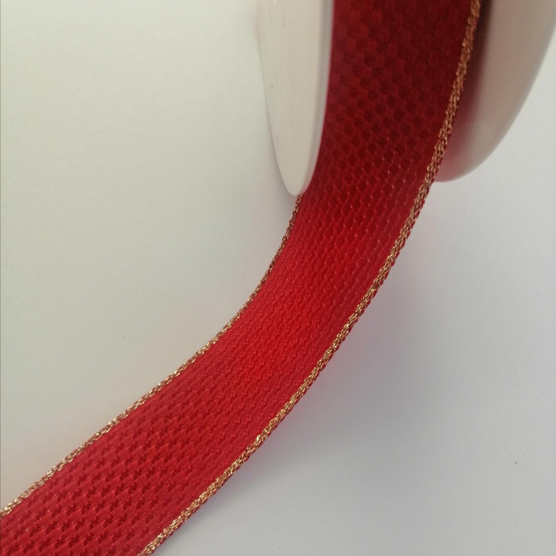 nastrorosso con filo oro goldina 26mm x 1mt nastri