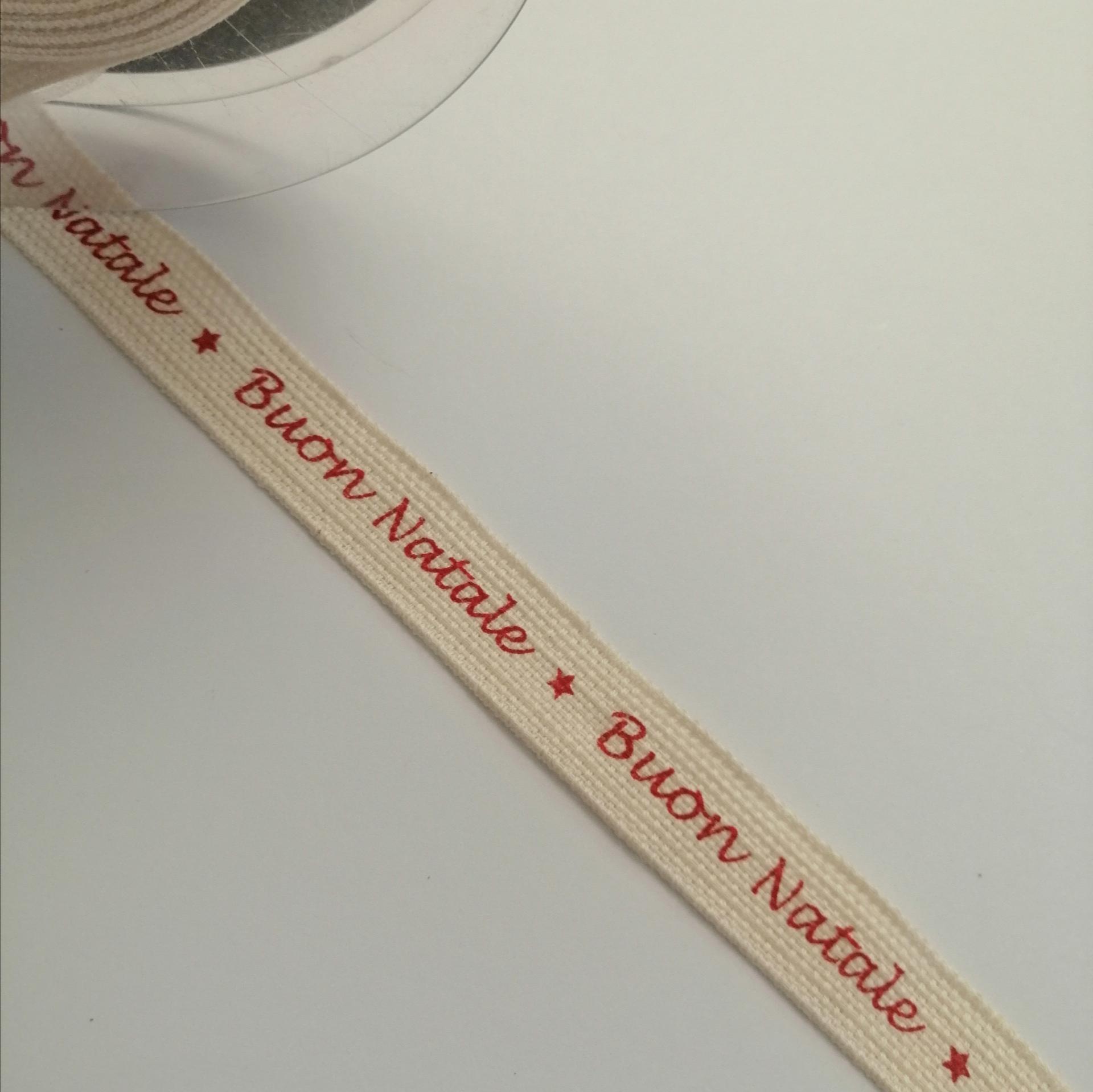nastro panna con scritta buon natale goldina 15 mm x 1mt nastri