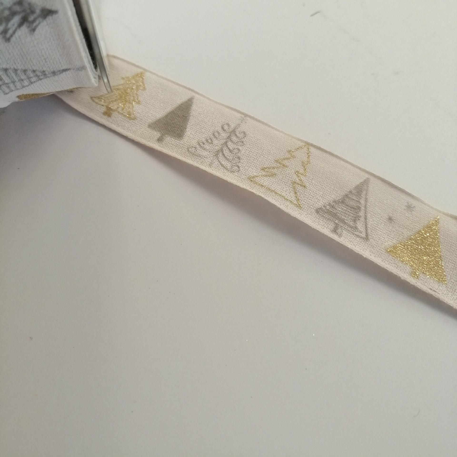 nastro panna con alberi natale goldina 25 mm x 1mt