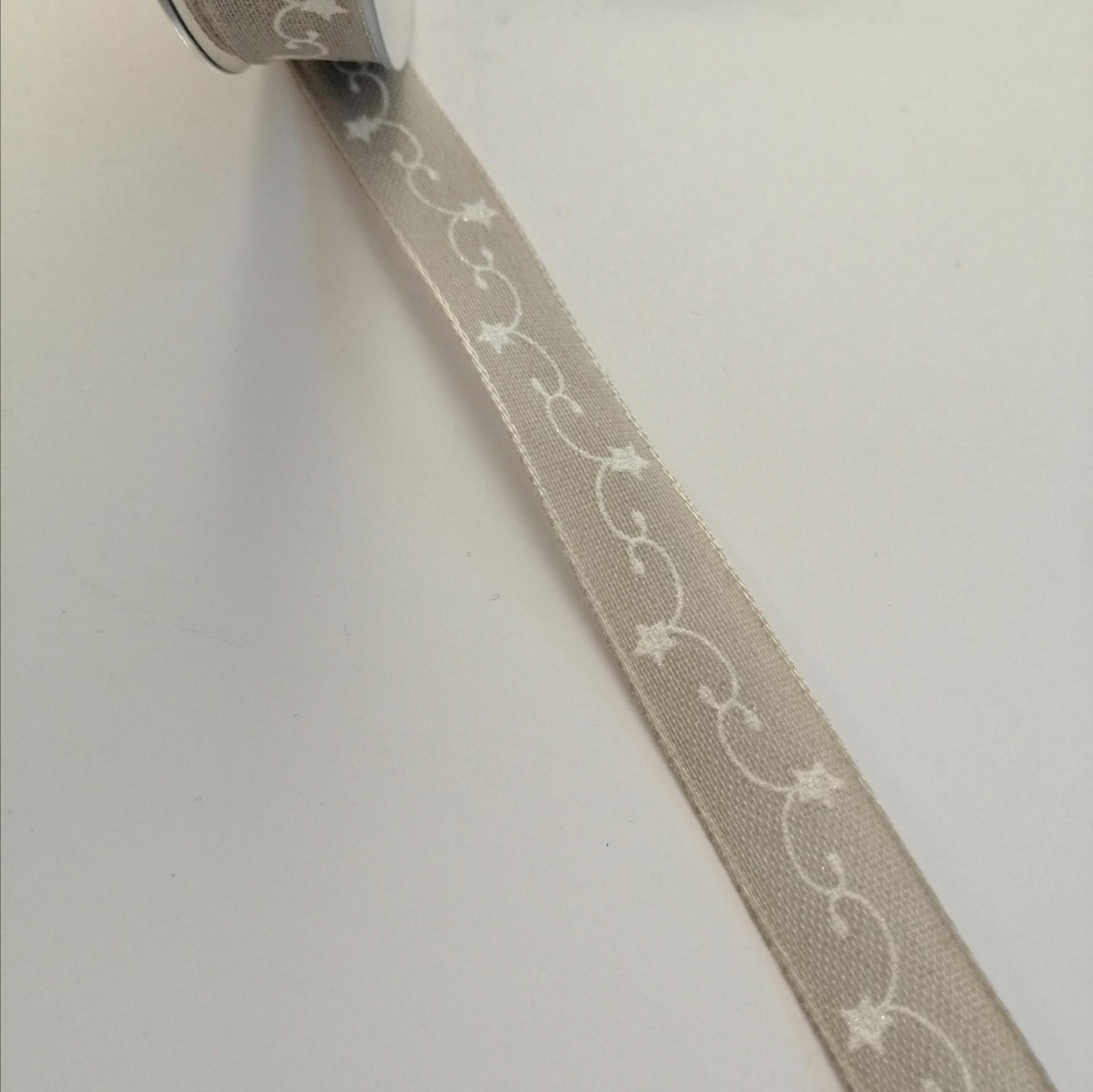 nastro grigio con stelline bianche Goldina 15 mm x 1mt