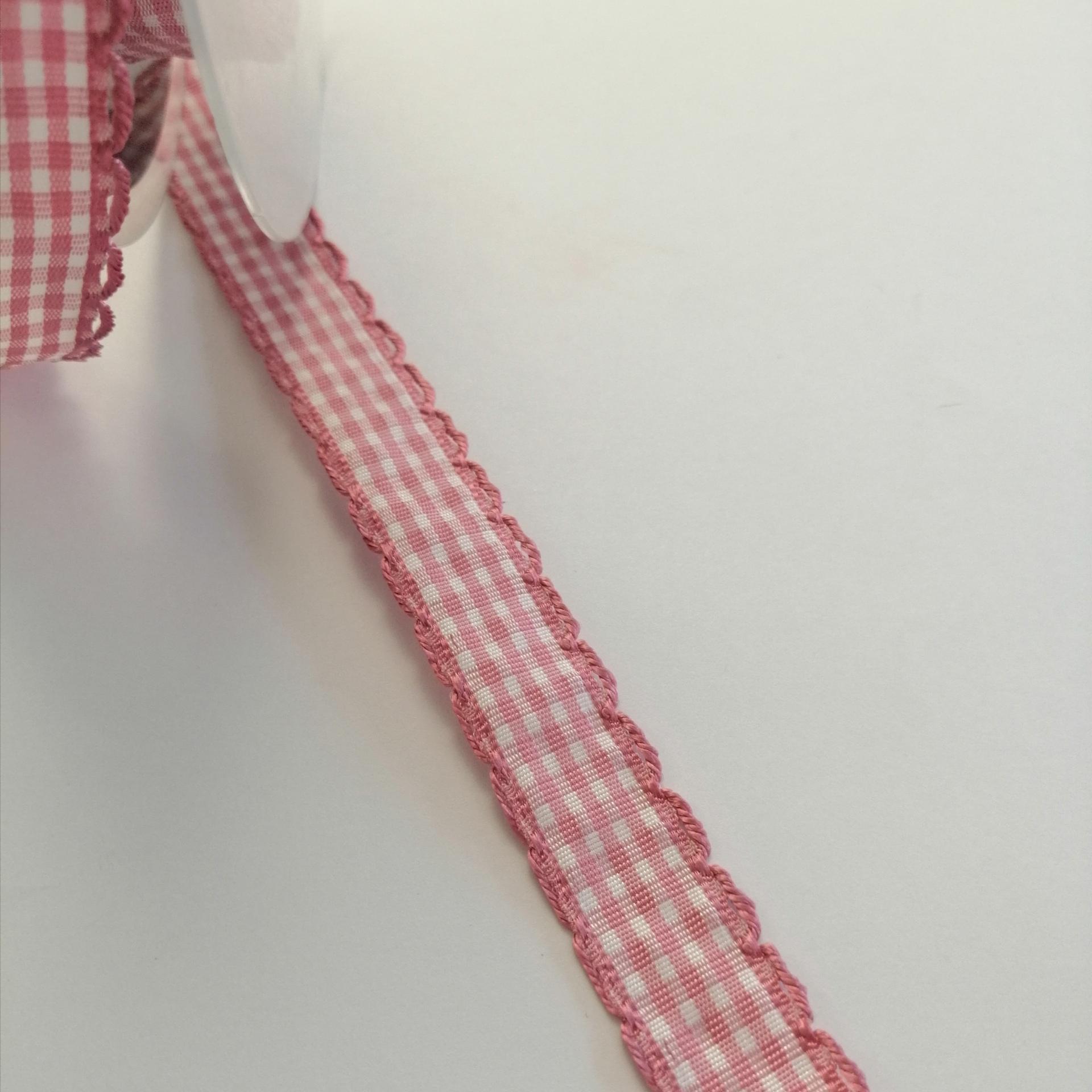 nastro quadrettato rosa e bianco goldina 15 mm x 1 mt