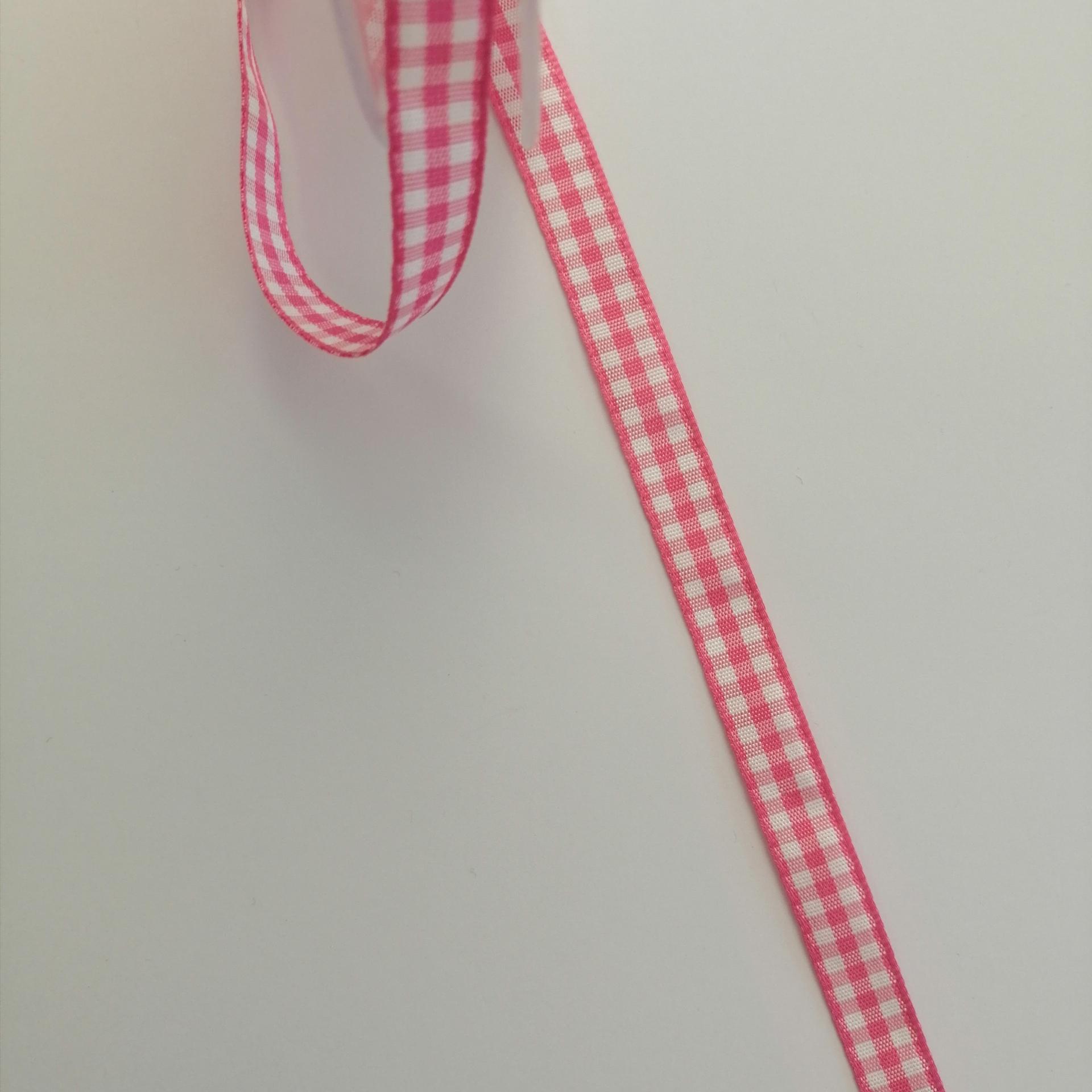 nastro quadrucci bianco rosa intenso stafil 10 mm x 1 mt