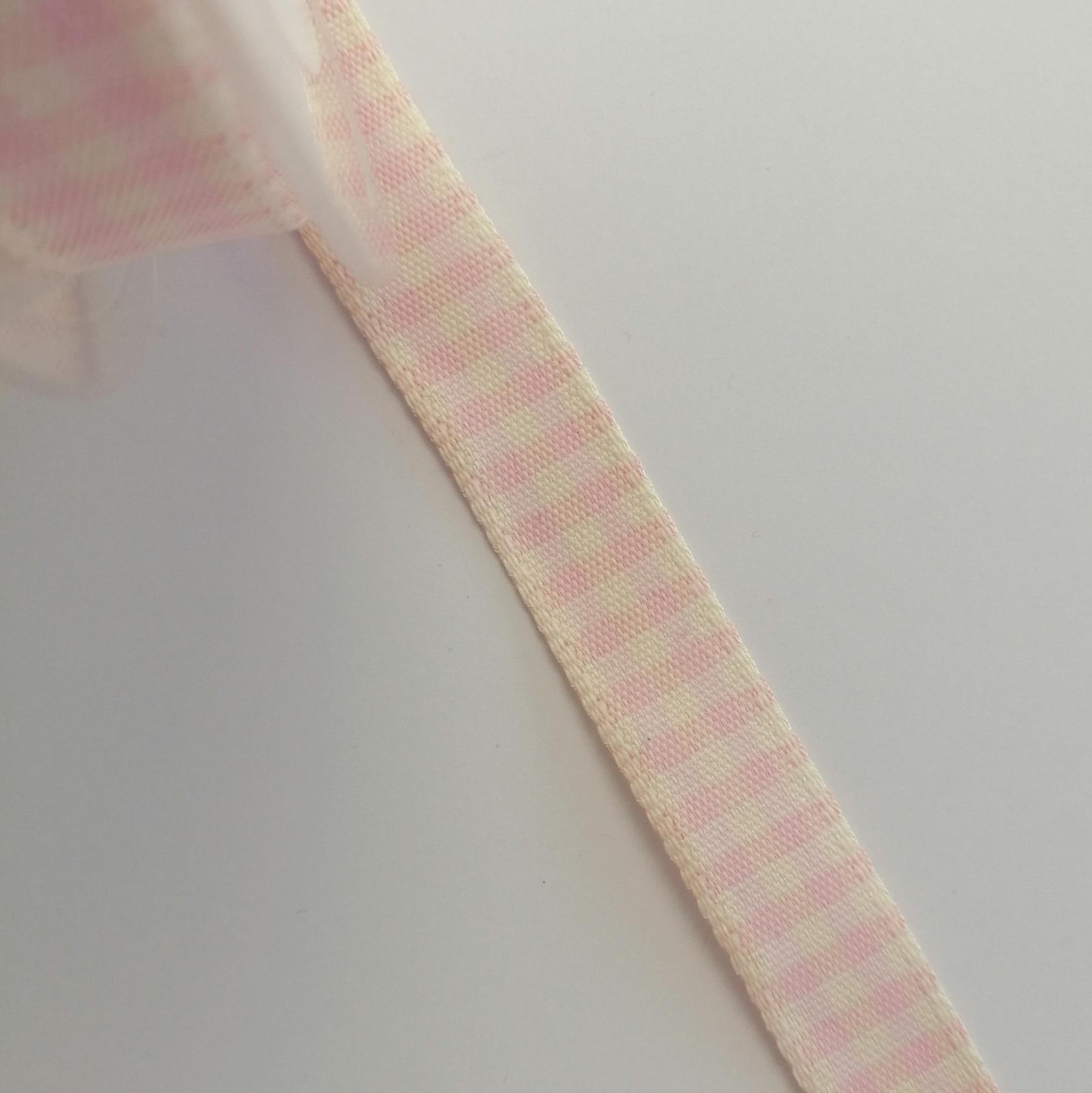 nastro quadrettato bianco sporco e rosa Stafil 15 mm x 1 mt