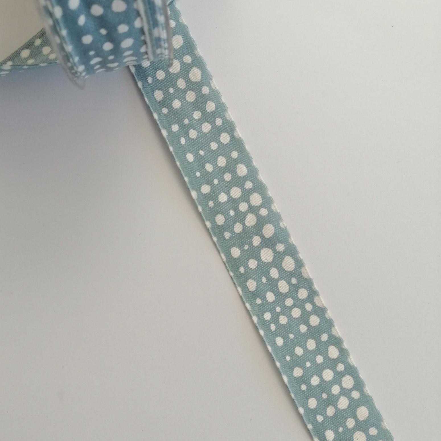 nastro indaco con pois bianchi goldina 25 mm x 1 mt