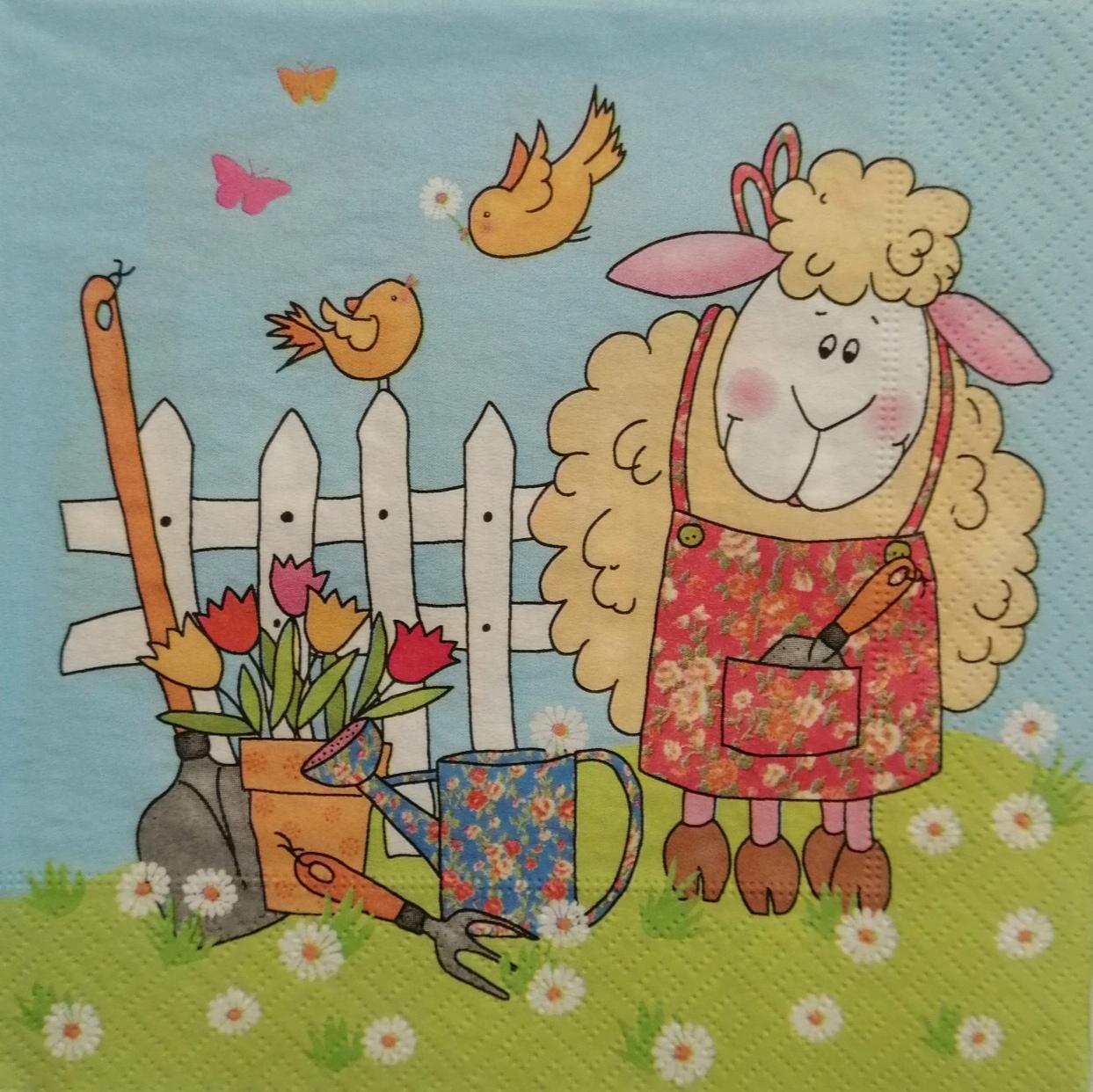 Tovagliolo pecora e steccato arti e grafica busta da 2 pezzi 33 x 33 cm