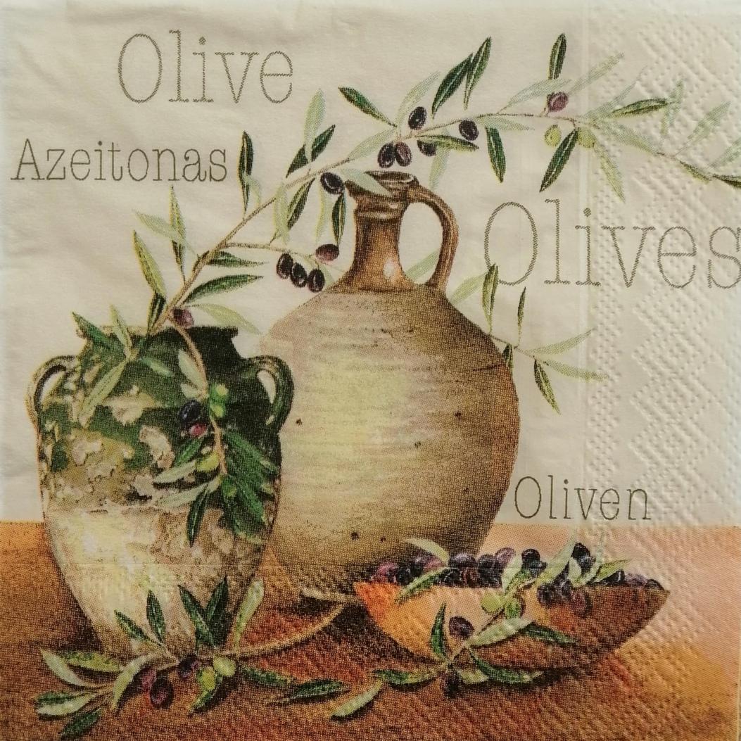 tovaglioli olive ed anfore arti e grafica busta da 2 pezzi 33x33 (cm)