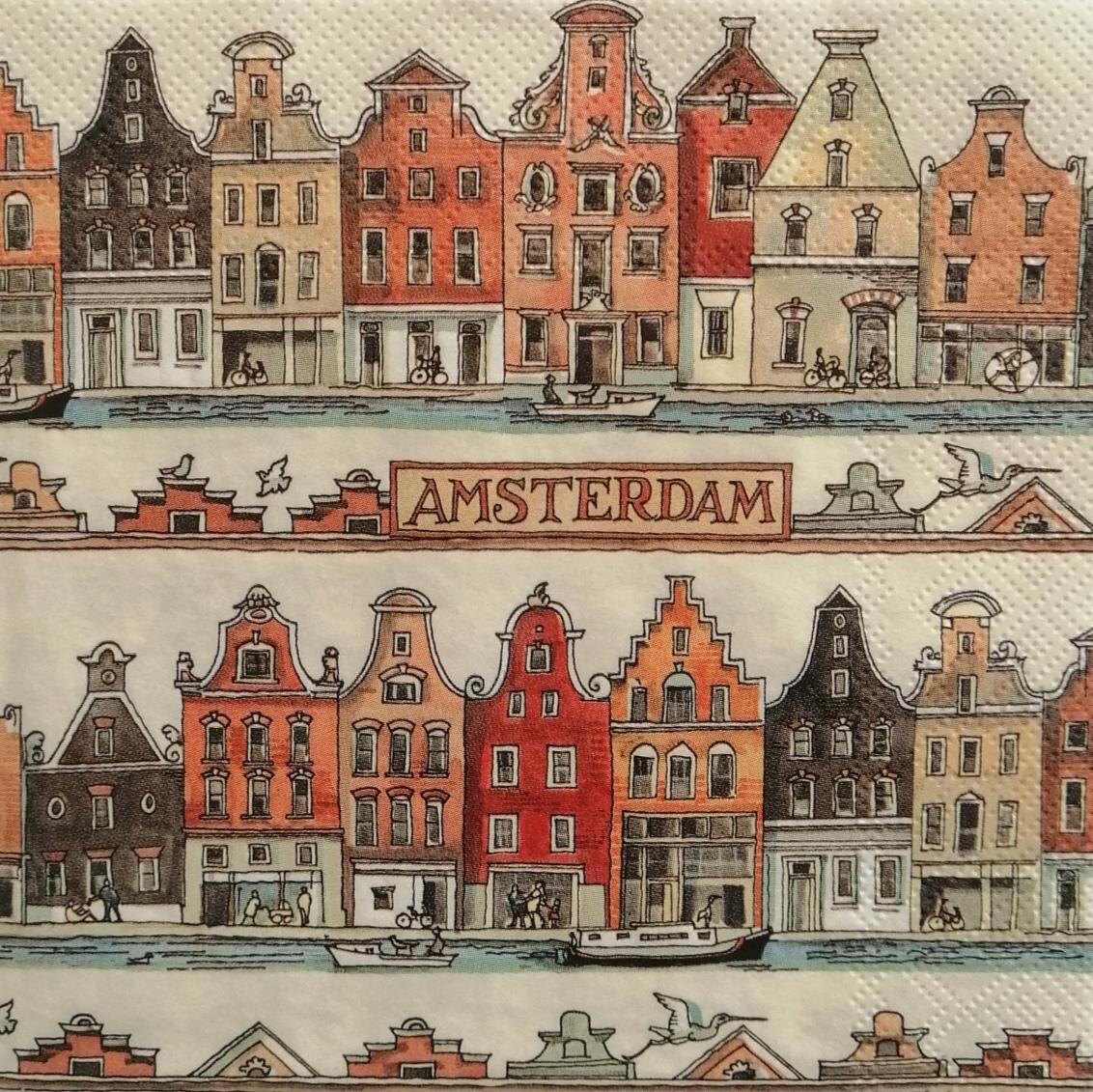 tovaglioli Amsterdam arti e grafica busta da 2 pezzi 33 x 33 cm