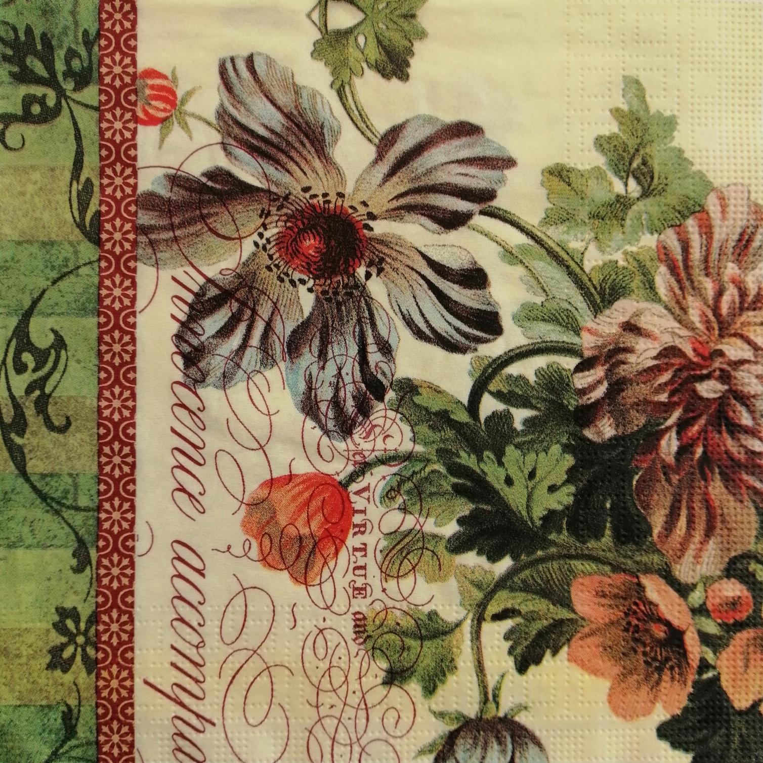 tovaglioli per decoupage fiori vintage arti e grafica busta da 2 pezzi 33 x 33 cm