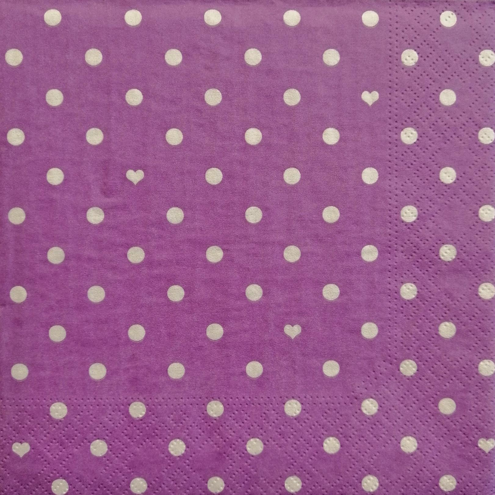 tovagliolo per decoupage viola pois bianchi arti e grafica busta da 2 pezzi 33 x 33 cm