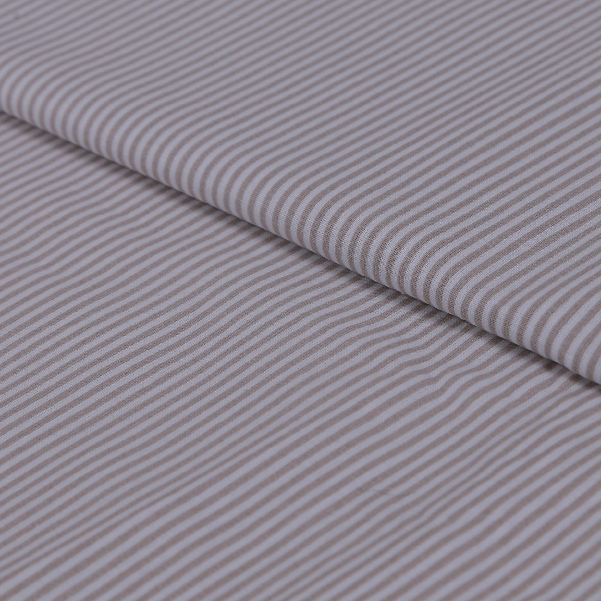 Tessuto Stoffa in cotone righettata bianco e sabbia stafil altezza 145 cm x 50cm stoffe