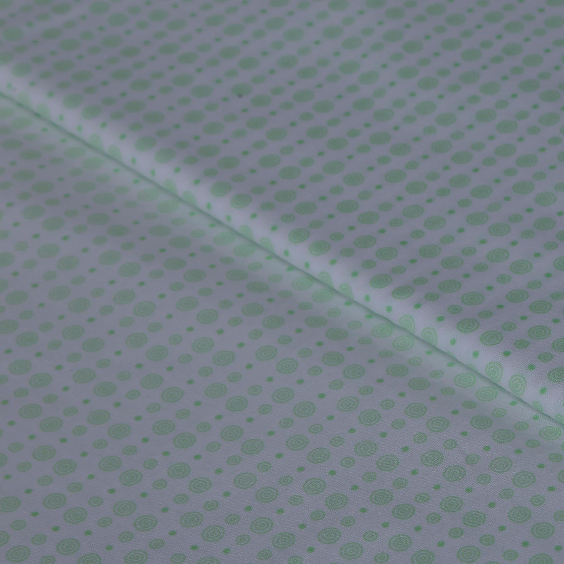 Stoffa Tante Ema bianca con cerchi verde chiaro TANTE EMA 130X30CM
