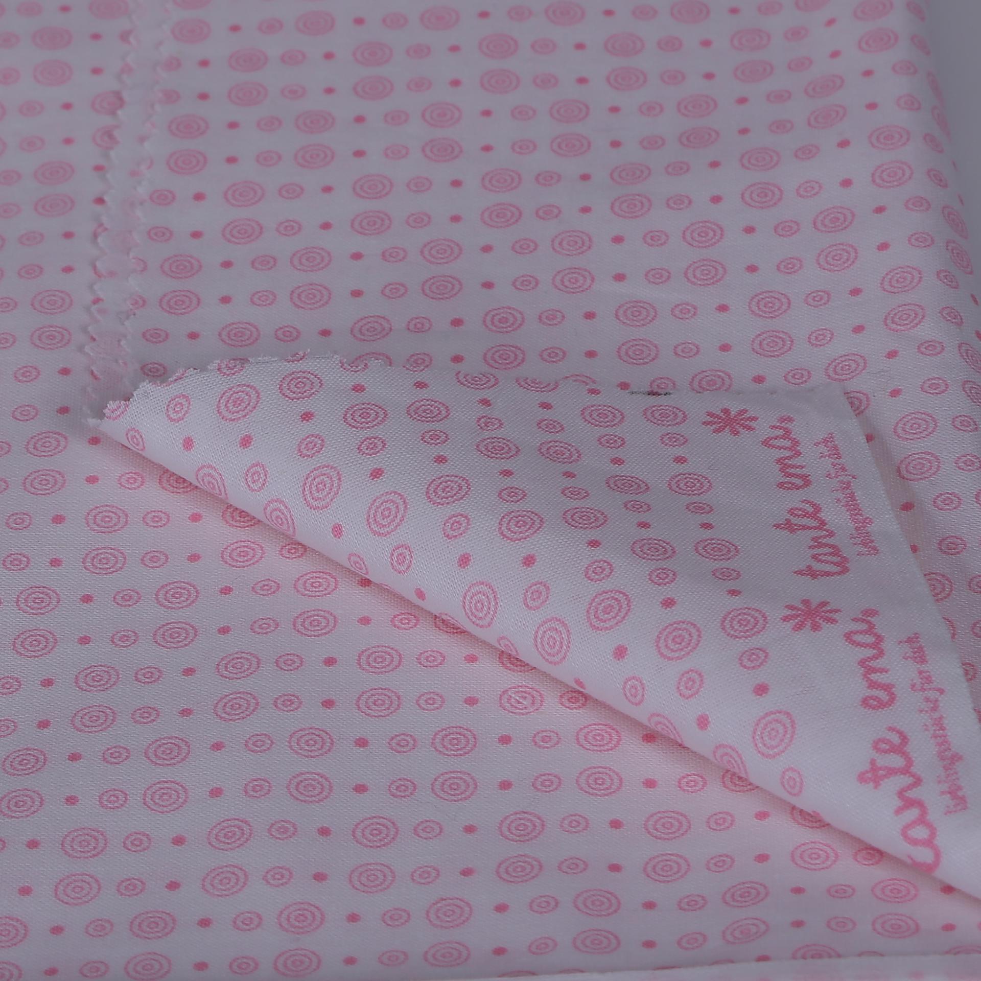 Stoffa Tante Ema bianca con cerchi rosa TANTE EMA 130X30CM