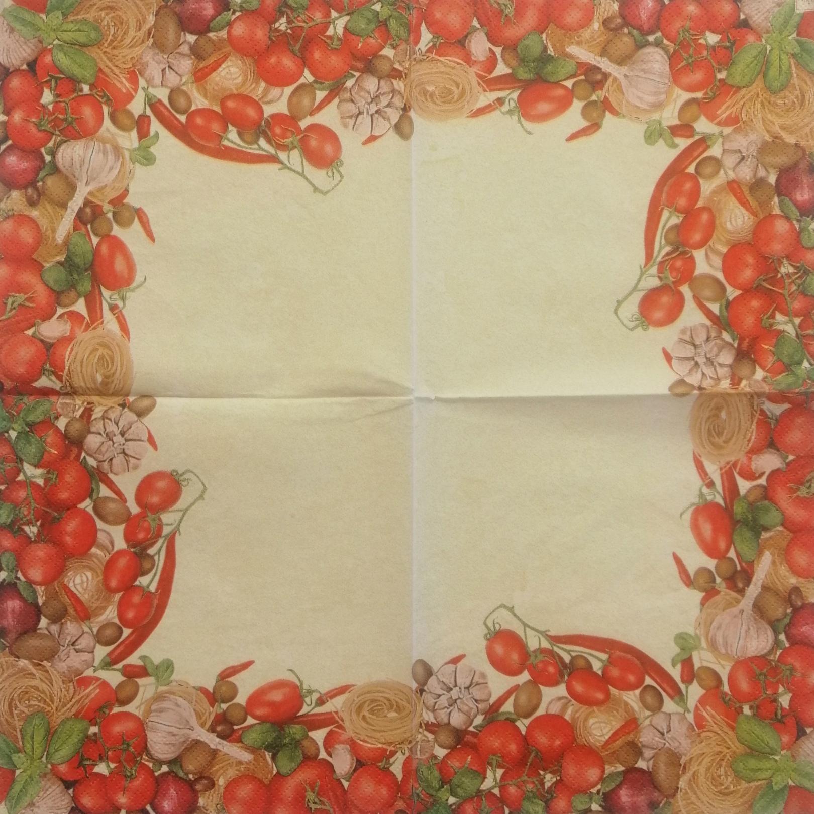 tovaglioli per decoupage ghirlanda di verdure arti e grafica busta da 2 pezzi 33x33 cm