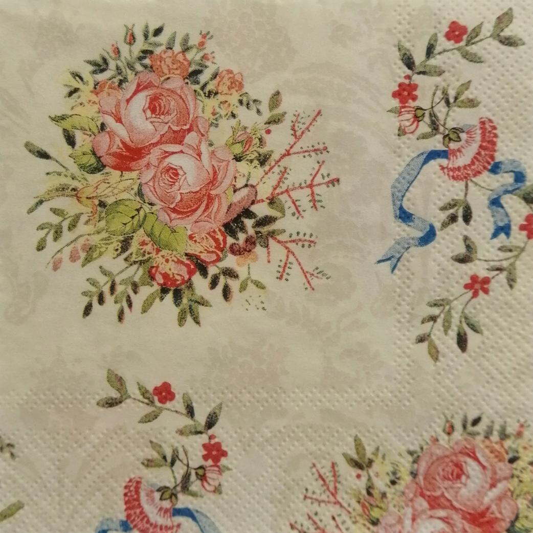 tovaglioli per decoupage mazzetti rose shabby arti e grafica busta da 2 pezzi 25x25cm