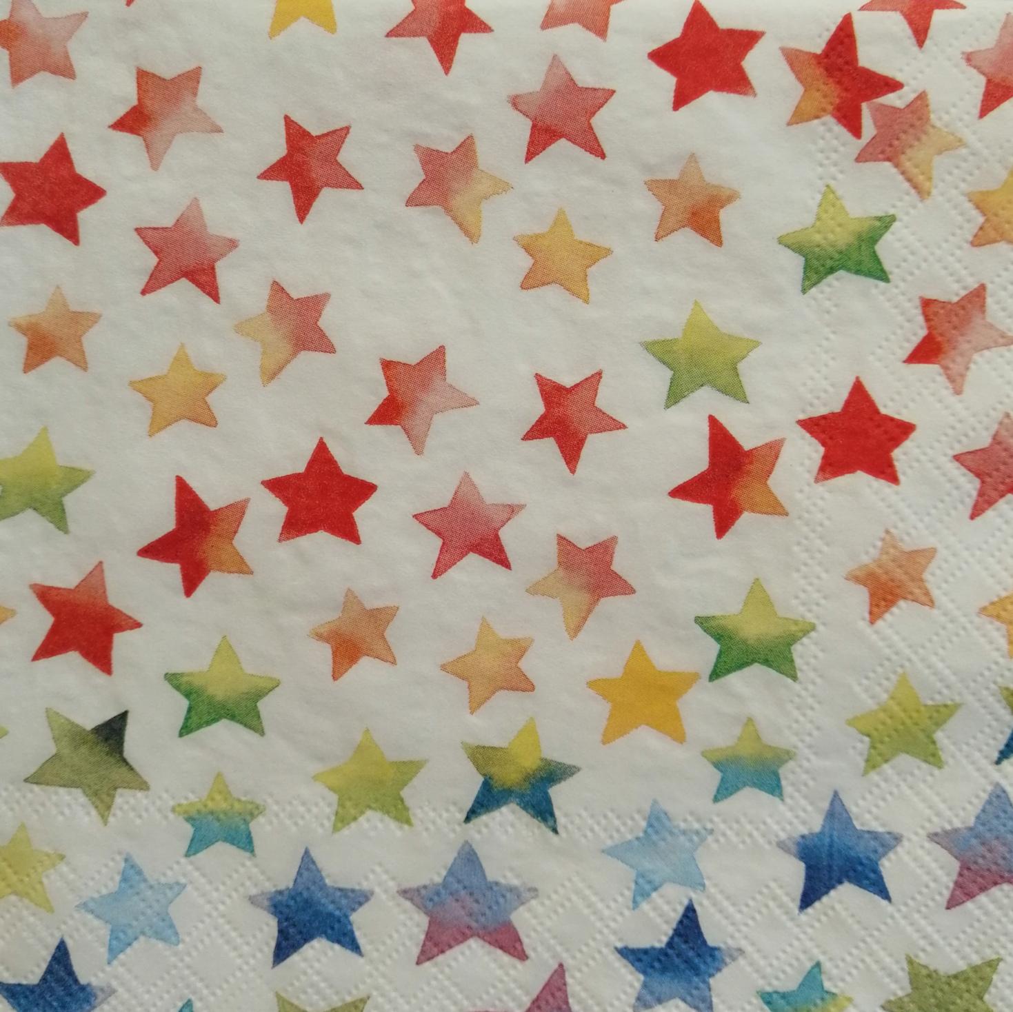 tovaglioli per decoupage stelle colorate arti e grafica busta da 2 pezzi 30x30