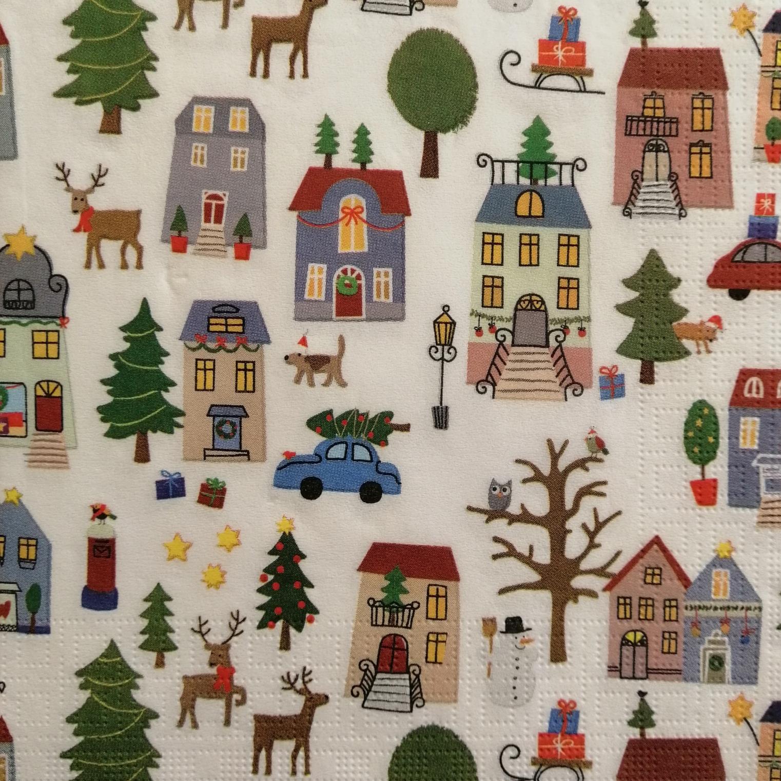 tovaglioli per  decoupage natalizio case decorate arti e grafica busta da 2 pezzi 33x33