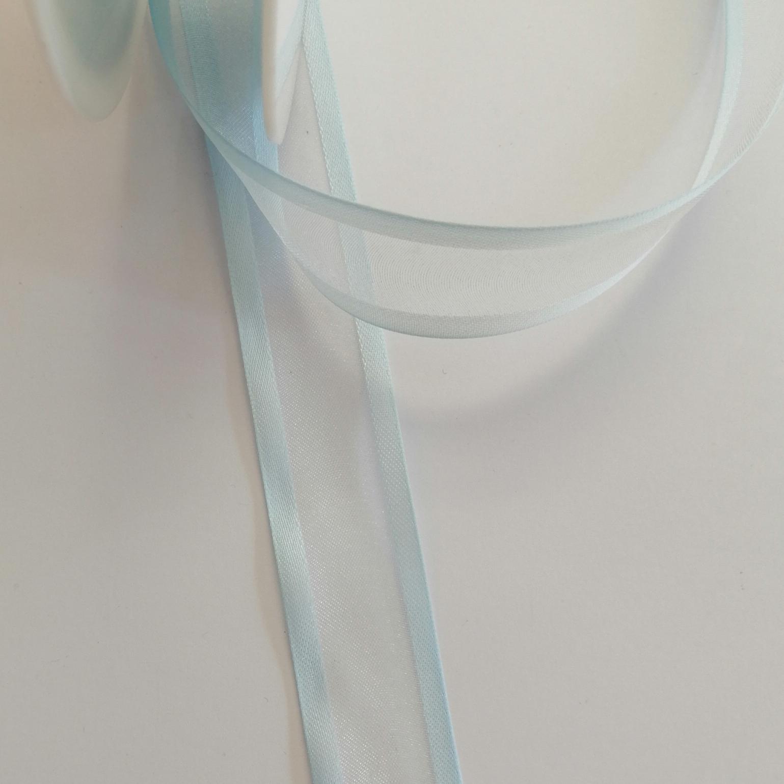 nastro in organza celeste chiaro papeterie  25 mm x 1 metro