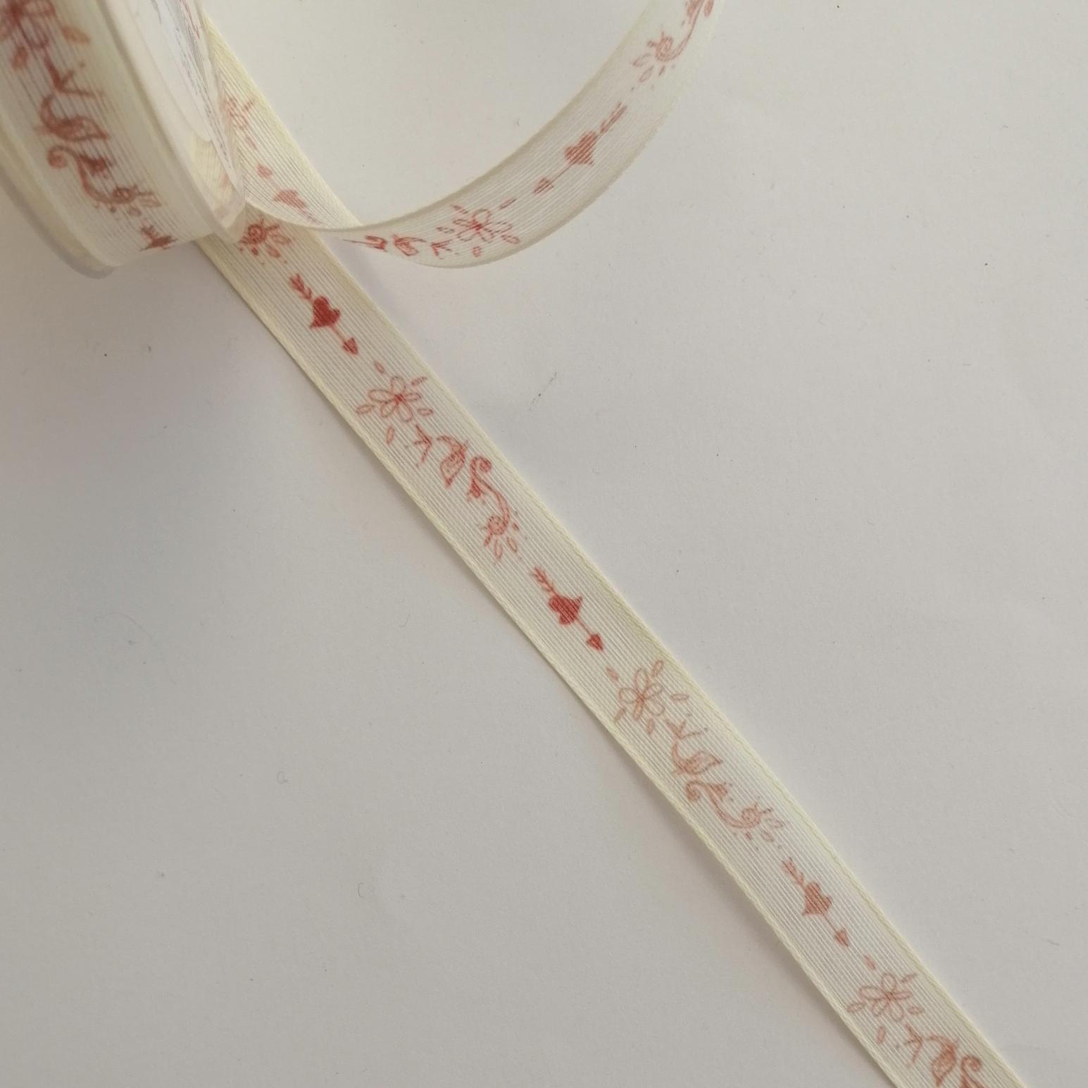 nastro avorio con decoro Stafil 15 mm x 1 metro