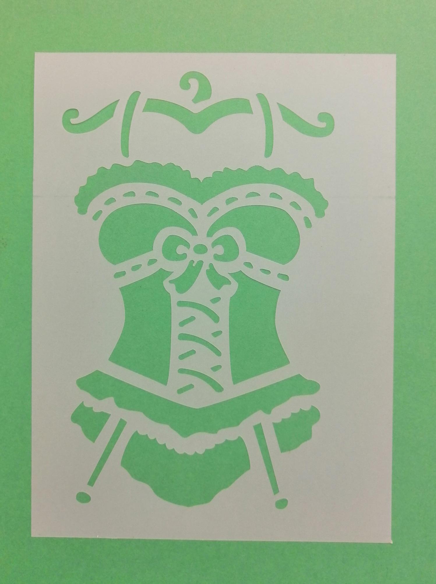 Stencil con vestito stamperia 15 x 20